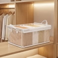 thumbnail image 7 of Back to School Supplies,Foldable Clothes Storage Bin with Clear Lid Waterproof Fabric Organizer Box Stackable Storage Container with Handles for Closet Bedroom, 7 of 7
