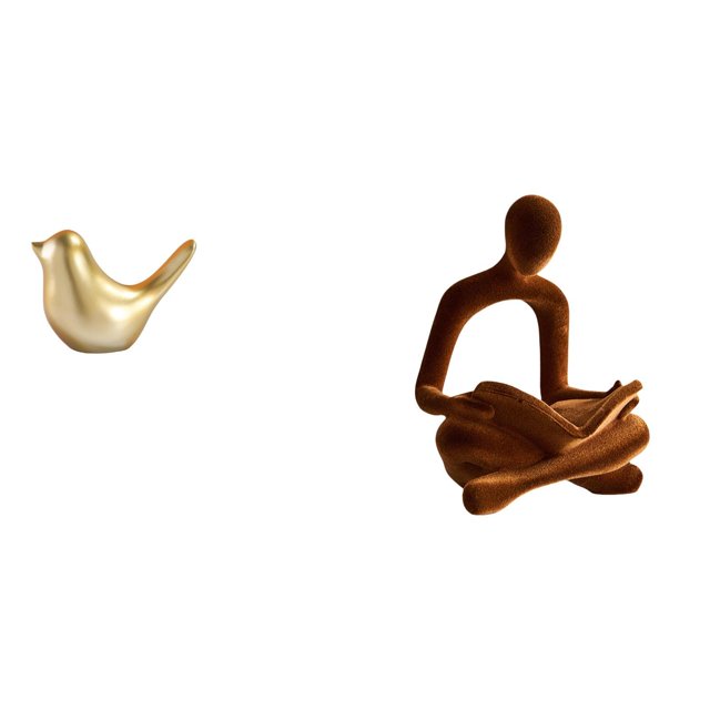 Figura de pájaro, figura de pensador abstracto, estatua de animal, figura humana, adornos de resina para coleccionar, adecuado para estante de oficina