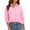 Pink women plaid crop top a1, variant on Women Collared 3/4 Sleeve Ruffle Plaid Blouse for Women Casual Crop Top Travel Fashion Tee Shirts Vacation Summer Clothes, Blue L