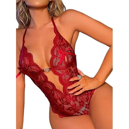 OQC Crotchless Lingerie For Women Naughty Lace Onesies Teddy Babydoll