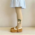 thumbnail image 5 of Girls Knit Cotton Footed Tights Stretch Pantyhose Soft Breathable Dance Leggings, Daily Stockings for Kids Outdoor Daily Wear Yellow 6-7 Years, 5 of 6