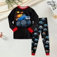 thumbnail image 2 of NOLDARES Toddler Kid Boy Clothes 2-Piece Graphic Print Long Sleeve Tee Sweatshirt Tops Elastic Waist Joggers Pants Fall Winter Outfits Clothing(Red,5-6 Y), 2 of 9