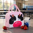 thumbnail image 3 of Cute Cartoon Fox Insulated Lunch Tote Bag for Kids, Pink Animal Print Portable Thermal Cooler Handbag for School Picnic Travel Food Storage, 3 of 7