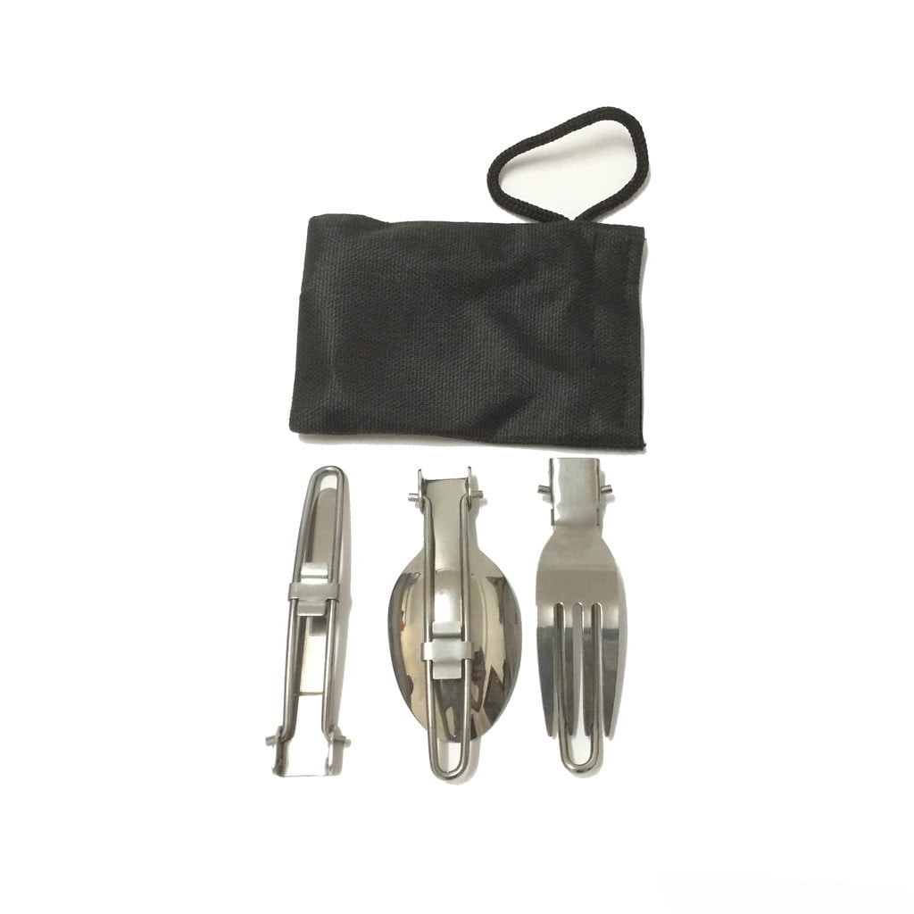 HaoXun Portable Gas Camping Stove & Cookware Set for 1-2 People - Lightweight Anodized Aluminum, Foldable Handle, Piezo Ignition, Includes Pot Bowl, Stainless Steel Tableware & Mesh Bag