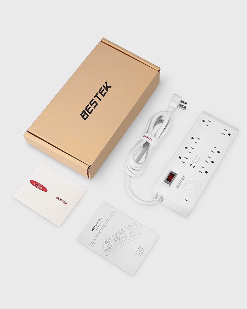 Buy 2000 Joules Surge Protector with USB, BESTEK Power Strip with 15A