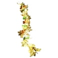 thumbnail image 2 of Artificial Maple Leaf Hanging Garland With White Berries And Pumpkin Ornaments, 5.74Ft Plastic Fall Vines For Indoor Scene Decoration, Flexible Autumn Wall Stair Mantel Doorway Layout(with lights), 2 of 9