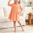 thumbnail image 2 of OJSFQUFP Girls' Long Sleeved Home Nightgown Leisure Cute Solid Color Dress, 2 of 7