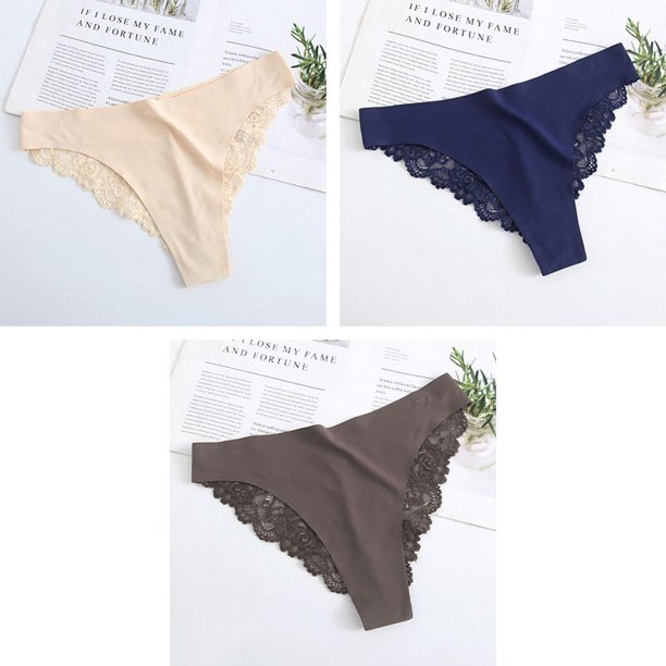 CINVIK Sexy Lace G String Bragas Mujer Nylon Seda Panty Tanga Calzoncillos Ropa interior Lencería Mujer Damas Floral Pantys Calzoncillos Tan Jianjun unisex