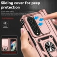 thumbnail image 4 of for Galaxy Z Fold 4 Case, Soft TPU & Hard PC Anti-scratch Sliding Cover Full Protection Ring Stand Rotating Kickstand Holder Magnetic Shockproof Phone Case Cover for Samsung Z Fold 4 5G,Rosegold, 4 of 9