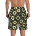 thumbnail image 3 of Kdxio Sunflowers Pattern Mens Casual Shorts - Drawstring Summer Beach Sports Shorts for Men, 3 of 9