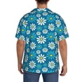 thumbnail image 7 of Balery Daisies Flowers Men's Casual Button Down Shirt Short Sleeve Textured Summer Cuban Beach Shirts-3X-Large, 7 of 7