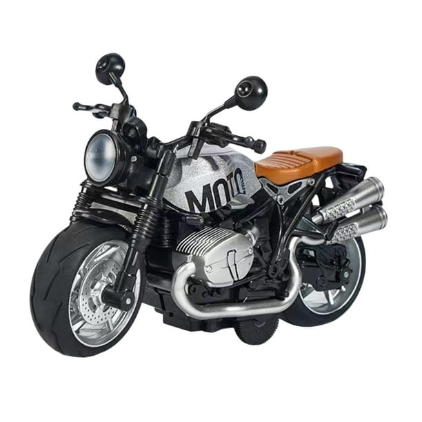 Juguete de motocicleta para niños simulación con sonido y luz, juguetes para niños, modelo de motocicleta de aleación, motocicleta extraíble para Argén