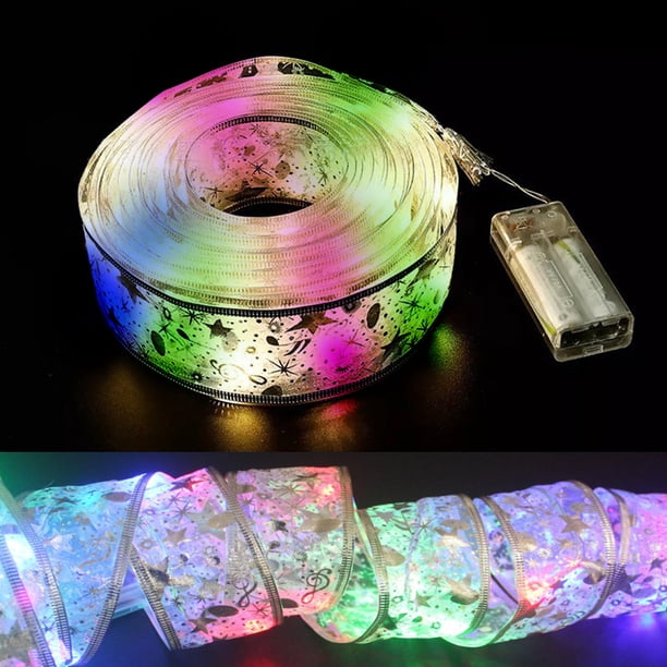 Guirnalda de luces LED de 5 o 10 metros, guirnalda de luces brillantes para árbol de Navidad, para habitaciones, jardines y terrazas