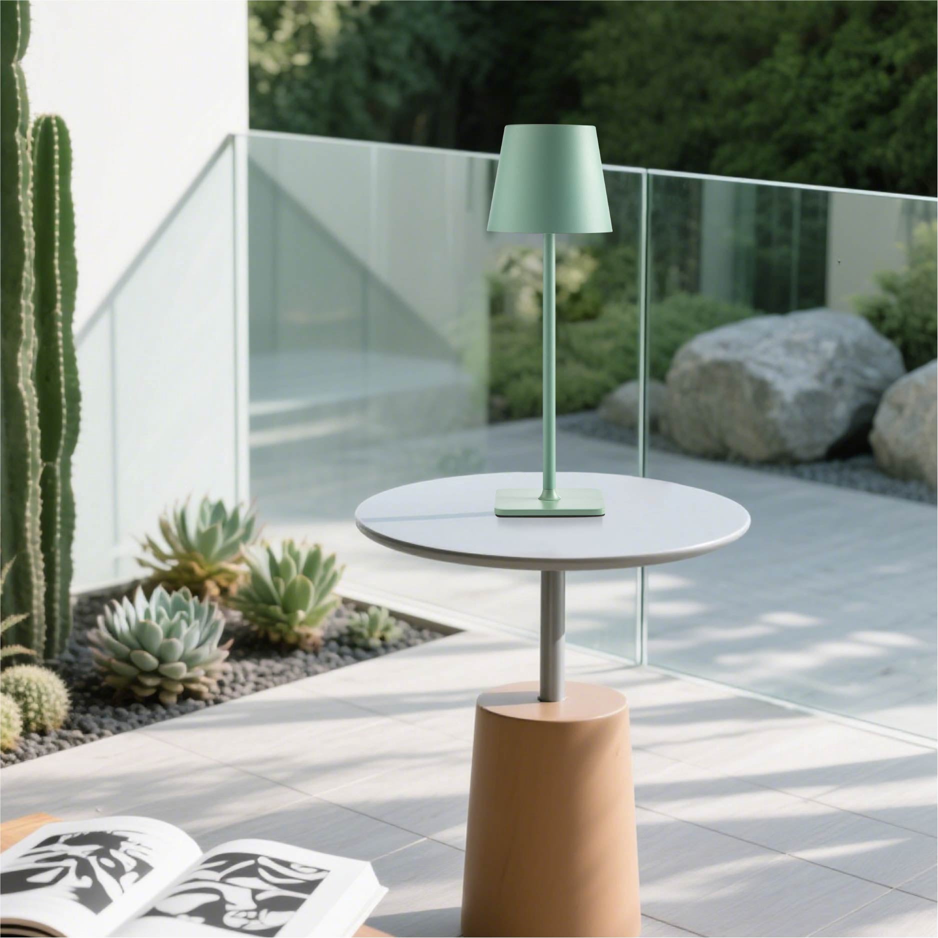 Mainstays Rechargeable 13" Table Lamp, Sage Green