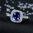 thumbnail image 3 of 1.50 Carat Classic oval cut Sapphire and Diamond Halo Engagement Ring in White Gold, 3 of 4