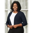 thumbnail image 3 of DreamFish Women's Plus Size 3/4 Sleeve Cropped Cardigans Open Front Short Shrugs for Dresses, 3 of 4
