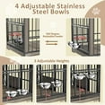 thumbnail image 2 of 86.2" Double Dog Crate Furniture for 2 Dogs,  Wooden Dog Kennel with Adjustable Bowls, Dog Crate Wooden TV Stand End Table for Large, Gray, 2 of 7