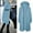 Light Blue, variant on Turilly Women's Coats for Cold Winter Fashion Woman Long Sleeve Open Front Loose Outerwear Solid Zipper Coat Tops Pockets Blouse