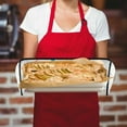 thumbnail image 5 of Yayeee Double Oven Mitt Kitchen Heat Resistant Baking 35" x7" Quilted Glove, White Retro Pattern, 5 of 6