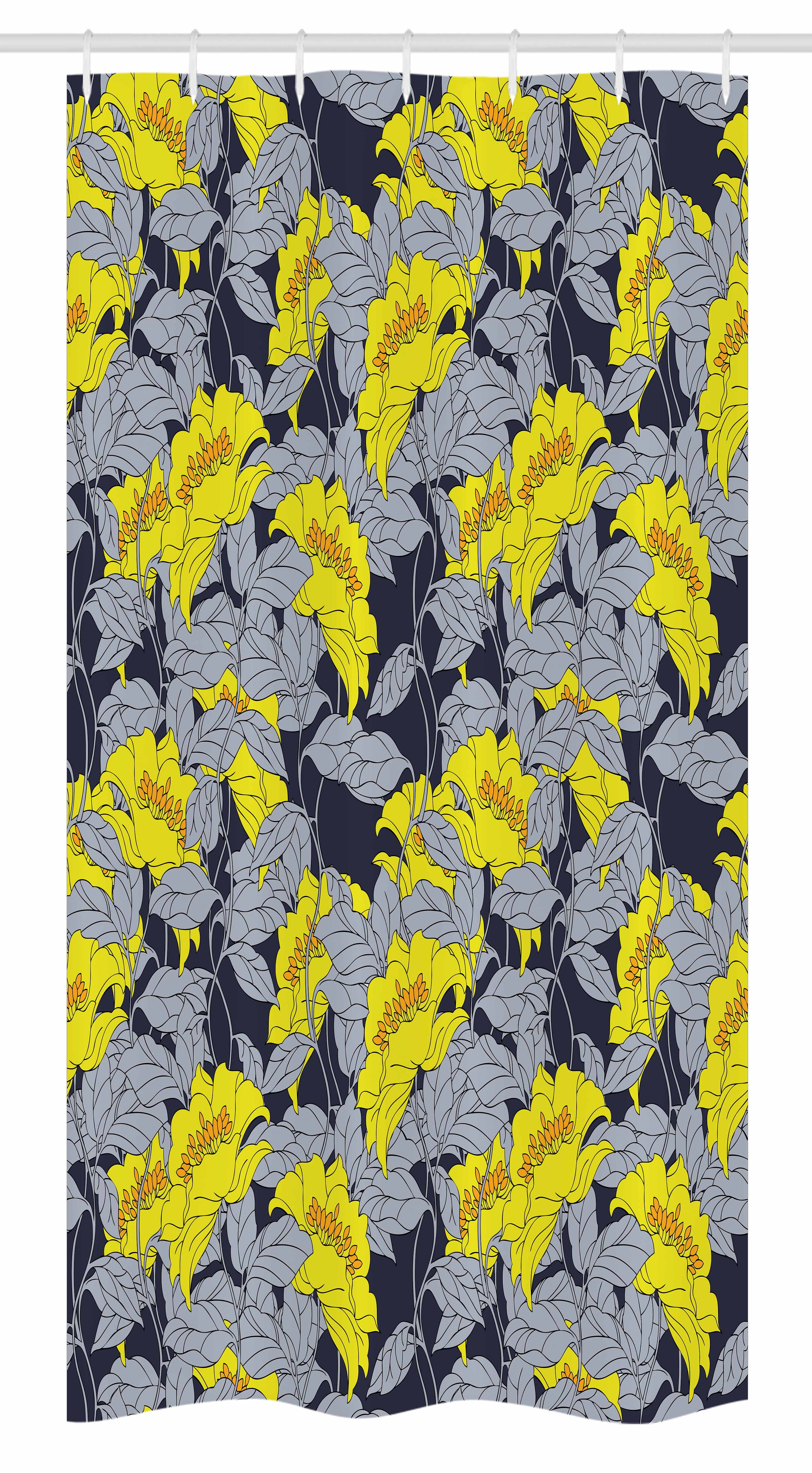 Floral Stall Shower Curtain, Daffodil Petals in Contrast Tones