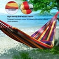 thumbnail image 5 of Junelily Colored Stripes Hanging Rope Hammock for Travel Camping Hiking Outdoors (Red-Blue-Yellow-Green), 5 of 8