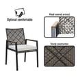 thumbnail image 5 of Outdoor Dining Set, 5-piece Outdoor Patio Furniture Table and Chairs Cushioned, Hollow Rattan Dining Table Set for 4, Bold Metal Frame, Acacia Woodtop, Umbrella Hole, 5 of 10