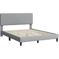 thumbnail image 3 of Yaheetech Upholstered Platform Bed Frame with Adjustable Headboard & Slat Support, Light Gray, 3 of 7