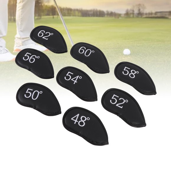 Club en fer, 48 ° 50 ° 52 ° 54 ° 56 ° 58 ° 60 ° 62 degrés Celsius Lub Iron Headcover Ensemble de PU à l'usure légère pour l'usure légère pour le cours
