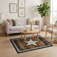 thumbnail image 3 of ODIKA 4'x6' Washable Area Rug Hooks Cowboy Vintage Distressed Lone Round Runway Themed Trailer for Bedroom, Reading Nook, Pet Friendly & Non-Shedding, 3 of 7