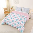 thumbnail image 2 of Manfei Ocean Cartoon Shell Full Size Comforter Sets,Pink Bowknot Bedding Comforter Set,Pink Reversible,3pcs,1 Comforter and 2 Pillowcases, 2 of 7