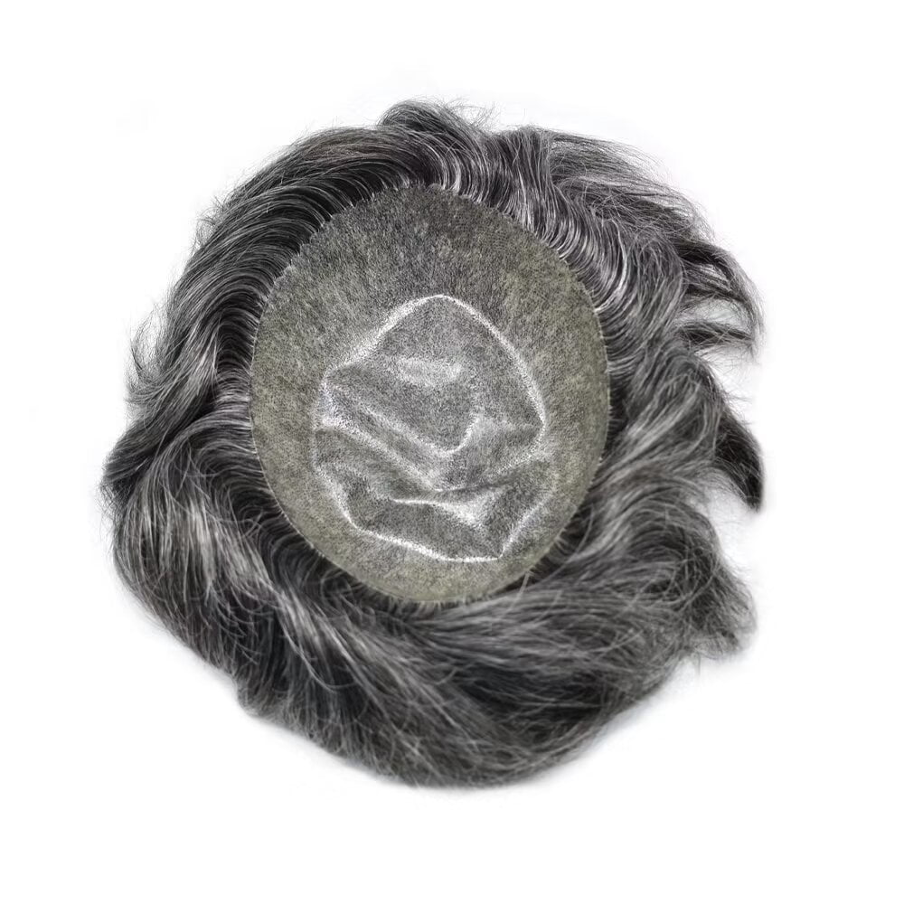 Mens Hairpiece LYRICAL HAIR Human Hair Replacement System Durable Thin Skin PU Injected Toupee Hair Wigs for Men