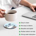 thumbnail image 3 of Light Blue Snowman Christmas Coasters Set of 4, Absorbent Coasters for Drinks, Xmas Tree Ball Snowflake Elk Coaster for Desk Coffee Table Protection, Home Decor House Warming Gifts 4", 3 of 8