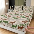thumbnail image 3 of Manfei Farmhouse Deer Moose Fitted Sheet Full, Minimalst Camo Bed Set, Desert Tan, 3pcs, 1 Fitted Sheet and 2 Pillowcases, 3 of 6