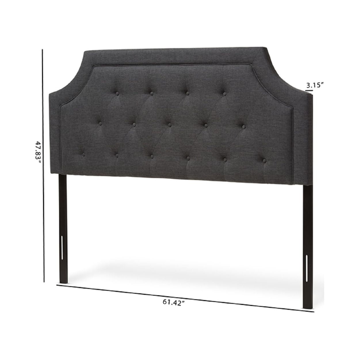 Baxton Studio Mars Modern and Contemporary Dark Grey Fabric King Size Headboard