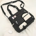 thumbnail image 4 of Faraee Cute Messenger Bag Womens Canvas Shoulder Crossbody Purse Multi Pockets Top Handle Satchel Casual College School Handbag Black, 4 of 7