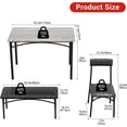 thumbnail image 4 of OUYAWEI Dining Table Set for 4,Kitchen Table and 2 Chairs & 1 Bench with UpholsteRed ,4 PCS Dining Table Set for Small Space,Apartment,Gray, 4 of 8