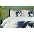 thumbnail image 4 of Ambesonne Abstract Duvet Cover Sets, Watercolor Woman Image, 2-Queen, Coconut Blue and Black, 4 of 7