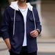 thumbnail image 1 of pstuiky manga larga para hombre, Sudadera deportiva con bolsillo y manga larga de color liso para hombre, estilo moderno, con cuello alto Tops casuales para hombres s, 1 of 9