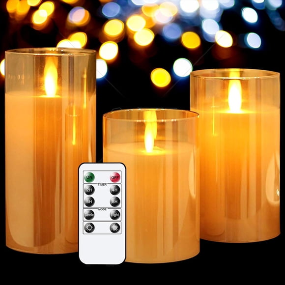 Velas LED sin llama parpadeantes GenSwin con control remoto y temporizador