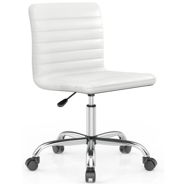 Smugdesk Chaise de Bureau Ergonomique Pivotante Sans Bras pour le Bureau et la Maison, Blanc