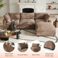 thumbnail image 5 of The Magic Home Modular Sectional Sofa,Oversized U Shaped Sofa with Ottomans,Plush Deep Seat Cloud Sofa Couch for Living Room,Apartment,Couch Cushion Covers Removable(Brown,3 Seat with 2 Ottomans), 5 of 14