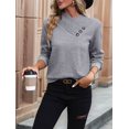 thumbnail image 6 of Long Sleeve Shirts for Women Fall Outfits V Neck T Shirts Button Down Tunic Tops Fashion Clothing Light Gray XL, 6 of 10