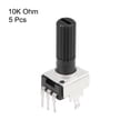 thumbnail image 2 of Uxcell Potentiometer 10K Ohm Variable Single Turn Rotary Half Shaft Design 5 packs, 2 of 5
