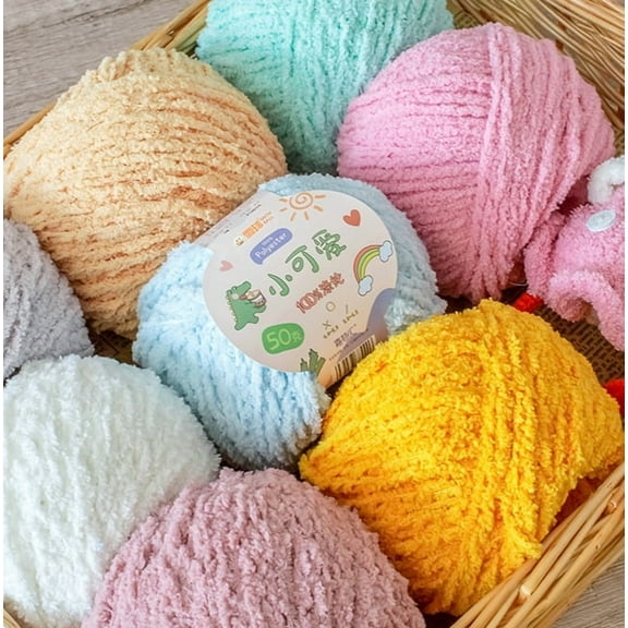 Fluffy Bulky Yarn – Super Soft Chunky Fuzzy Blanket Weight # 5 Yarn for Knitting Crocheting Crafting 50g
