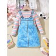 thumbnail image 2 of ENFLASH Toddler Girl Long Sleeve Dress Baby Stripe Unicorn Christmas Cotton Casual Playwear One Piece Party Dresses, 2 of 9