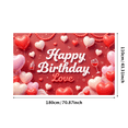 thumbnail image 3 of Romantic Heart Design Birthday Decor Love Theme Celebration Banner for Anniversary Party Indoor Decoration Special Occasion, 3 of 7