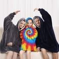 thumbnail image 5 of Colorful Tie Dye Mandala Pattern Blanket Hoodies for Kids 6-13YR Oversize Wearable Blanket Hoodies for Boys Girls Teens, 5 of 7