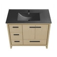 thumbnail image 5 of Virage 36 in. Brown Oak Bathroom Vanity With Black Ceramic Sink Top, 5 of 8