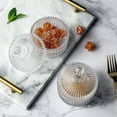 thumbnail image 4 of Everest Global Glass Candy Dish with lid set of 2 Covered Storage Box Nail Bowl Holder Jar Small Bulk Container for Biscuit Cookie Powder Valentines Office Desk Buffet Crystal Clear √ò3.7" x 4.4" H, 4 of 6