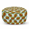 thumbnail image 1 of Pop Art Pouf Cover with Zipper, Wow Word as Comics Speech Bubbles Retro Humor Funny Illustration, Soft Decorative Fabric Unstuffed Case, 30" W X 17.3" L, Yellow Vermilion and Blue, by Ambesonne, 1 of 5